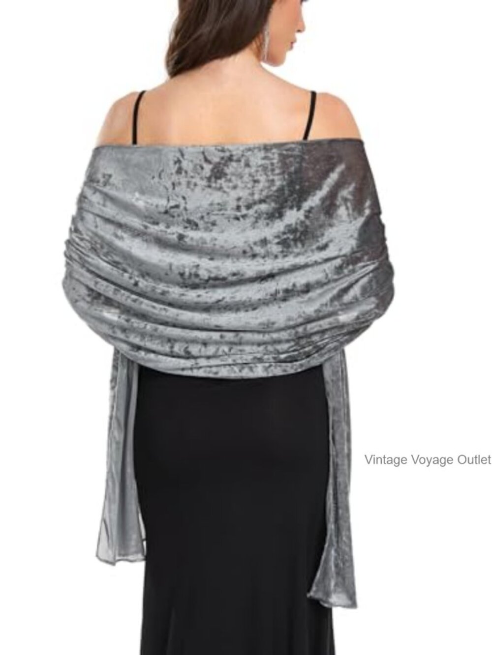 Knit Velvet Mesh Shawl Wrap Evening Wedding Bridal Scarf